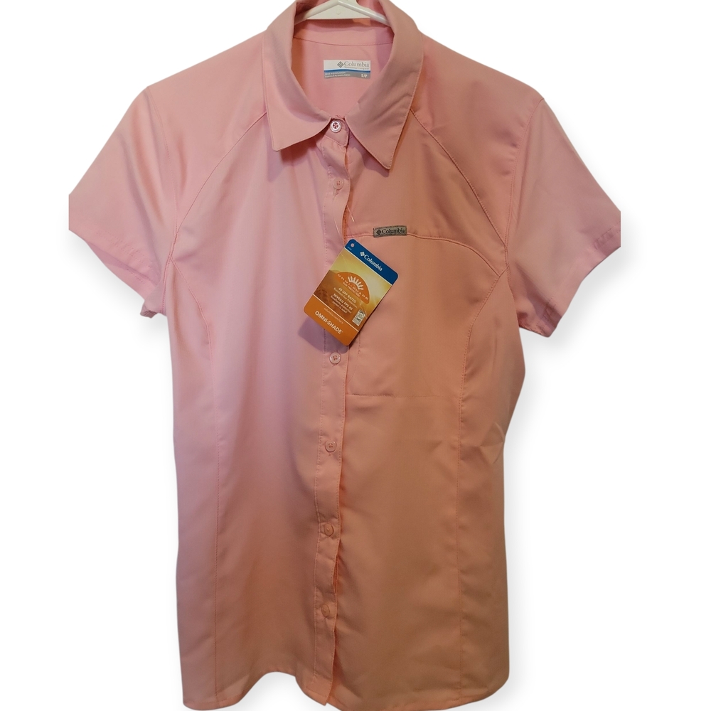 🔥 Columbia | NWT Omni-Shade Sun Protectant Pink Button-Up Shirt
